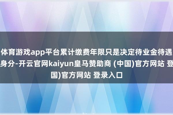 体育游戏app平台累计缴费年限只是决定待业金待遇的一个身分-开云官网kaiyun皇马赞助商 (中国)官方网站 登录入口