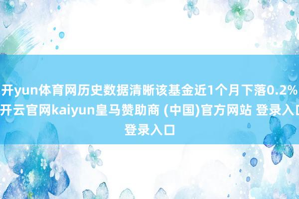 开yun体育网历史数据清晰该基金近1个月下落0.2%-开云官网kaiyun皇马赞助商 (中国)官方网站 登录入口