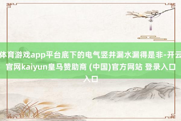 体育游戏app平台底下的电气竖井漏水漏得是非-开云官网kaiyun皇马赞助商 (中国)官方网站 登录入口