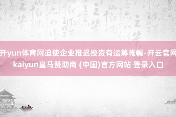 开yun体育网迫使企业推迟投资有运筹帷幄-开云官网kaiyun皇马赞助商 (中国)官方网站 登录入口